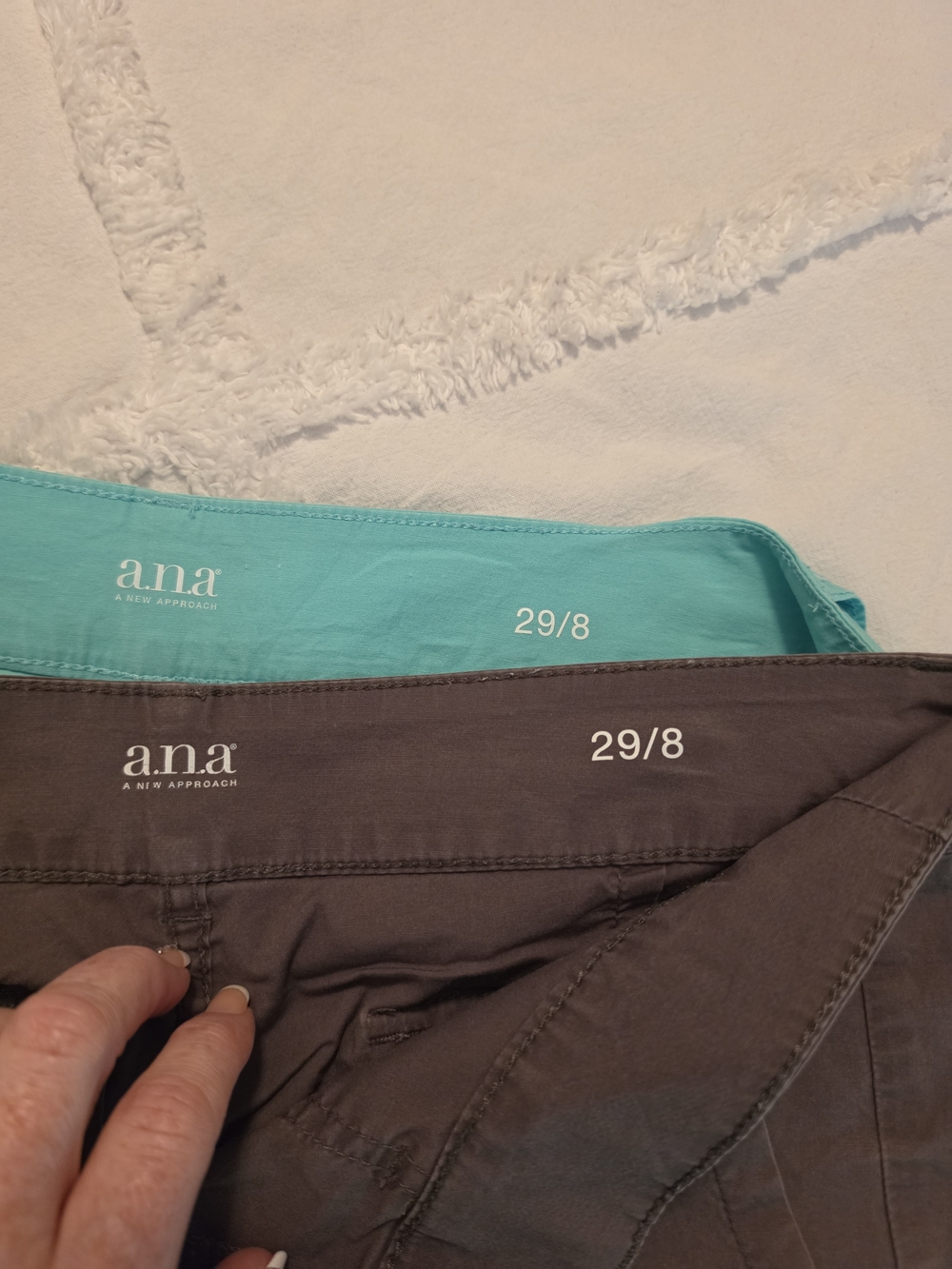a.n.a Aqua and Olive Green Women's Shorts Set - Picture 3 of 3